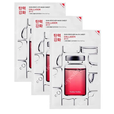 Holika Holika Skin Rescue Mask Sheet - Collagen x 3 ZESTAW Maseczka bawełniana z kolagenem 1 szt x 3