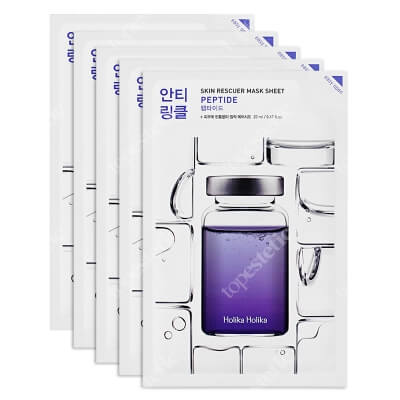 Holika Holika Skin Rescue Mask Sheet - Peptide 5 Pack ZESTAW Maseczka bawełniana z peptydami 5 szt