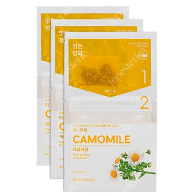 Holika Holika Tea Brewed Mask Sheet Camomile 3 Pack ZESTAW Dwuskładnikowa maseczka do twarzy z rumiankiem 3 szt.