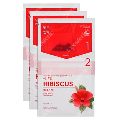 Holika Holika Tea Brewed Mask Sheet Hibiscus 3 Pack Dwuskładnikowa maseczka do twarzy z hibiskusem 3 szt.
