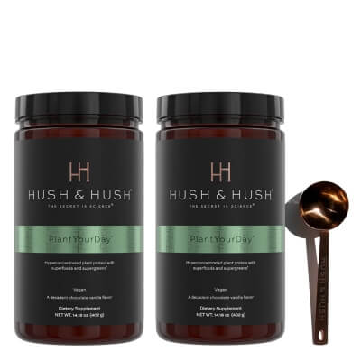 Hush and Hush Plant Your Day x 2 ZESTAW Zdrowe jelita 402 g x 2 + Złota miarka 1 szt