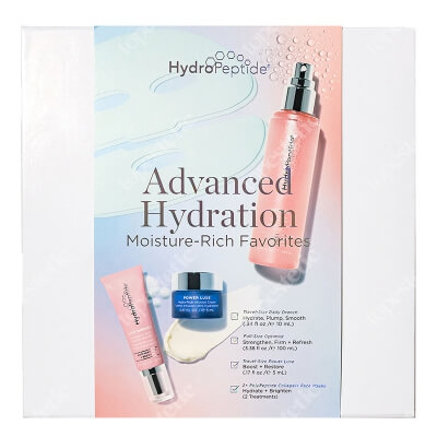 Hydropeptide Advanced Hydration Kit ZESTAW Serum w mgiełce 100 ml + Ultra regenerujący krem 5 ml + Serum 10 ml + Ujędrniająca maska 2 szt