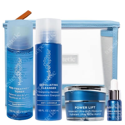 Hydropeptide Anti Wrinkle Travel Set ZESTAW Preparat oczyszczający 50 ml + Tonik 50 ml + Serum 3 ml + Krem 5 ml + Kosmetyczka 1 szt