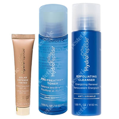 Hydropeptide Clean And Protect ZESTAW Preparat oczyszczający 50 ml + Tonik 50 ml + Ochrona przeciwsłoneczna koloryzująca 15 ml