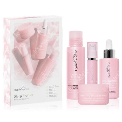 Hydropeptide Sleep Prettier ZESTAW Olejek do twarzy 30 ml + Serum na usta 10 ml + Maska 15 ml + Mleczko różane 50 ml