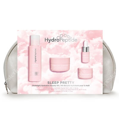 Hydropeptide Sleep Pretty Kit ZESTAW Mleczko 50 ml + Fitoodżywczy olejek do twarzy 3 ml + Maska peptydowa 15 ml + Maska na usta infuzowana peptydem 5 ml + Kosmetyczka