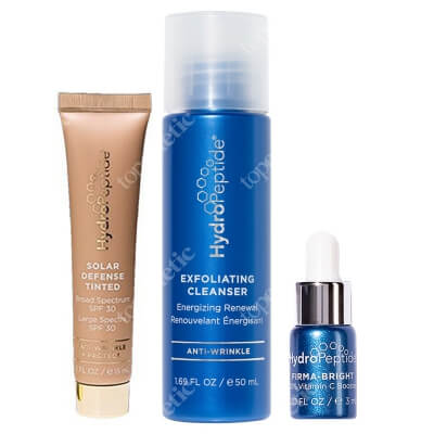 Hydropeptide Travel Basic Set ZESTAW Preparat oczyszczający 50 ml + Serum z witaminą C 3 ml + Ochrona przeciwsłoneczna koloryzująca 15 ml