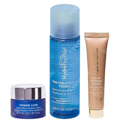 Hydropeptide Travel Power  ZESTAW Tonik 50 ml + Ochrona przeciwsłoneczna koloryzująca 15 ml + Regenerujący krem 5 ml