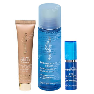 Hydropeptide Travel Set ZESTAW Tonik 50 ml + Krem pod oczy 5 ml + Ochrona przeciwsłoneczna koloryzująca 15 ml