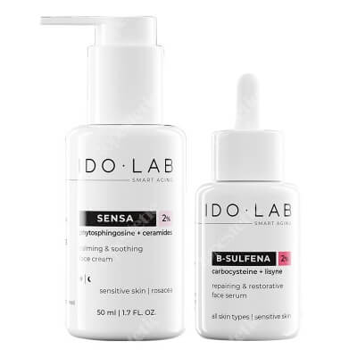 Ido Lab Calming Set ZESTAW Serum regenerująco - naprawcze 30 ml + Łagodzący krem dla cery wrażliwej i naczynkowej 50 ml