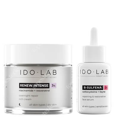 Ido Lab Instense Repair ZESTAW Serum regenerująco - naprawcze 30 ml + Rewitalizujący krem na noc 50 ml