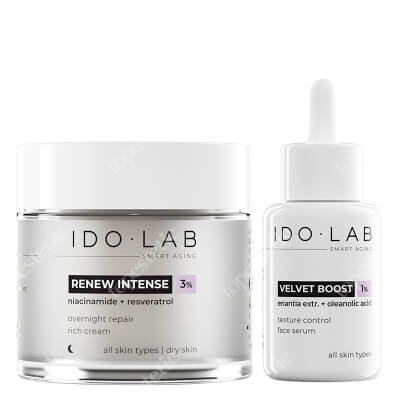 Ido Lab Night Care Set ZESTAW Wygładzające i rozjaśniające serum 30 ml + Rewitalizujący krem na noc 50 ml