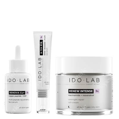 Ido Lab Renew Instense Set ZESTAW Serum z peptydem miedziowym 30 ml + Serum pod oczy 15 ml + Rewitalizujący krem na noc 50 ml
