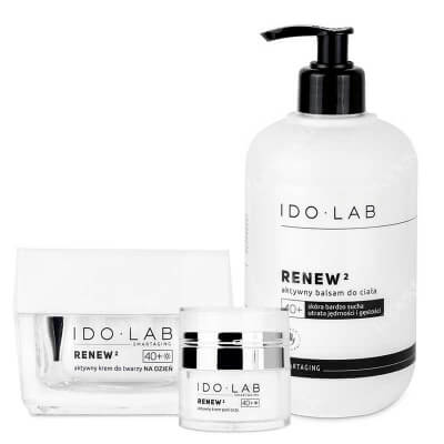 Ido Lab Renew2 All Day Face And Body Care ZESTAW Krem do twarzy na dzień 50 ml + Krem pod oczy 15 ml + Balsam do ciała 500 ml