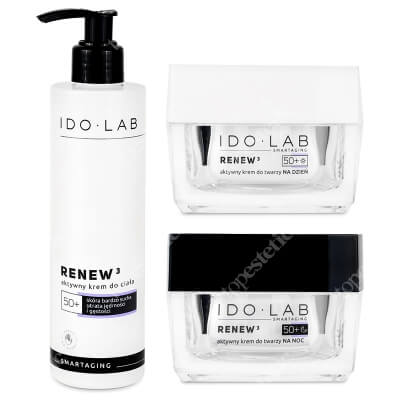 Ido Lab Renew3 50+ Face And Body Set ZESTAW Krem do twarzy na dzień 50 ml + Krem do twarzy na noc 50 ml + Krem do ciała 250 ml