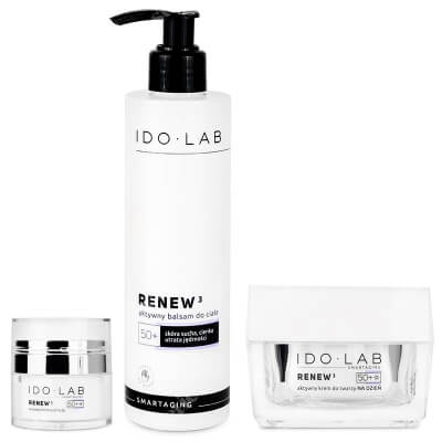 Ido Lab Renew3 Body Face And Eye 50+ ZESTAW Balsam do ciała 250 ml + Krem do twarzy na dzień 50 ml + Krem pod oczy 15 ml