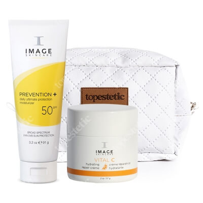 Image Skincare Daily Ultimate Protection Moisturizer SPF 50 + Hydrating Repair Creme 20% + Kosmetyczka ZESTAW Krem 91 g + Krem z wit. C 56.7 g + Kosmetyczka