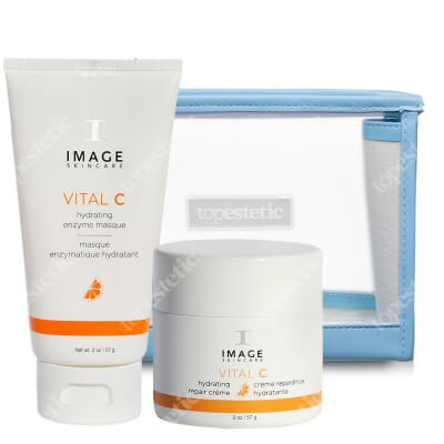 Image Skincare Pielęgnacja Odżywcza Wyrównująca Koloryt Skóry ZESTAW Wygładzający zmarszczki krem z 20% wit. A,C i E 56,7 g + Bogata maska nawilżająca i odżywiająca z 20% wit. C, 56,7 + Kosmetyczka 1 szt
