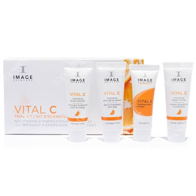 Image Skincare Vital C Trial Kit New ZESTAW Kremowy preparat oczyszczający 7,4 ml + Lekki krem z 15% wit. C, 7,4 ml + Krem odżywczy 7 ml + Maska odżywcza 7 ml