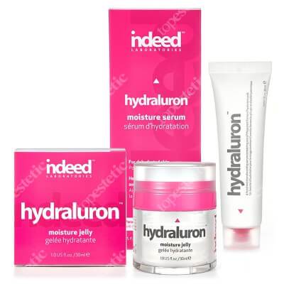 Indeed Hydraluron Moisture Jelly + Hydraluron Serum ZESTAW Natychmiastowe i długotrwałe nawilżenie 30 ml + Serum głęboko nawilżające 30 ml