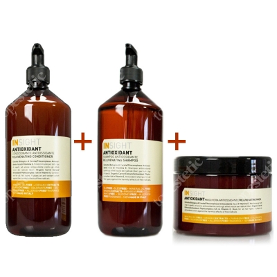 InSight Antioxidant Rejuvenating Mask + Antioxidant Rejuvenating Shampoo + Antioxidant Rejuvenating Conditioner ZESTAW Maska odmładzająca 500 ml + Szampon odmładzający 900 ml + Odżywka odmładzająca 900 ml