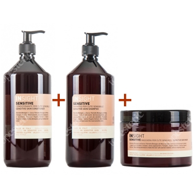 InSight Sensitive Skin Mask + Sensitive Skin Conditioner + Sensitive Skin Shampoo ZESTAW Maska do wrażliwej skóry głowy 500 ml + Odżywka do wrażliwej skóry głowy 900 ml + Szampon do wrażliwej skóry głowy 900 ml