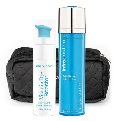 Intraceuticals Booster Vitamin D3+ + Hydration Gel ZESTAW Serum wspierające odnowę i odporność skóry 30 ml + Nawadniający żel odmładzający 40 ml + Kosmetyczka 1 szt