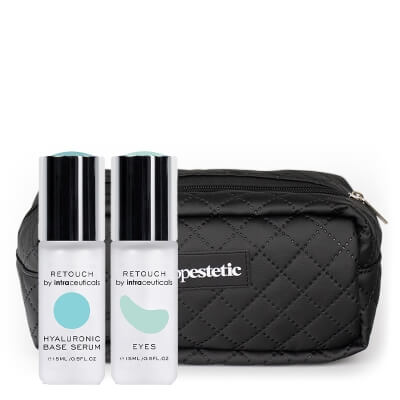 Intraceuticals Retouch Eyes + Retouch Hyaluronic Base Serum ZESTAW Korygujące serum na okolice oczu 15ml + Korygujące, bazowe serum hialuronowe 15 ml + Kosmetyczka 1 szt