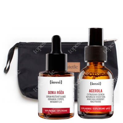 Iossi Acerola + Dzika Róża + Kosmetyczka Topestetic ZESTAW Cytrusowa esencja z kwasami AHA 50 ml + Serum rozświetlające 30 ml + Kosmetyczka 1 szt