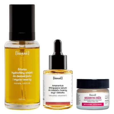 Iossi Velvety Regeneration and Firming Set ZESTAW Hydrofilny olejek 100 ml + Serum do masażu twarzy 30 ml + Krem regenerująco-nawilżający 15 ml