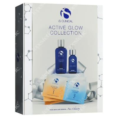 iS Clinical Active Glow Collection ZESTAW Żel oczyszczający 60 ml + Przeciwdziałanie starzeniu, złuszczanie i odmładzanie 2 x 3 szt + Serum przeciwzmarszczkowe 15 ml