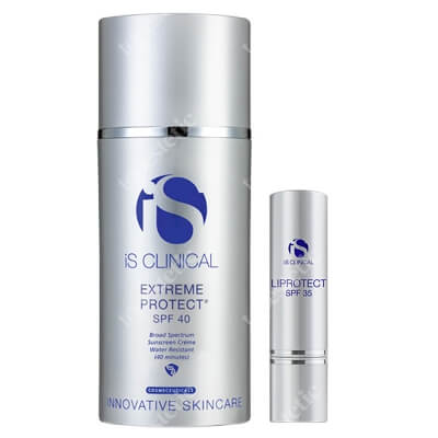 iS Clinical Extreme Protect + Liprotect ZESTAW Nawilżający krem z ochroną przeciwsłoneczną SPF 40 (kolor bezbarwny) 100 g + Nawilżenie i ochrona ust SPF 35, 5 g