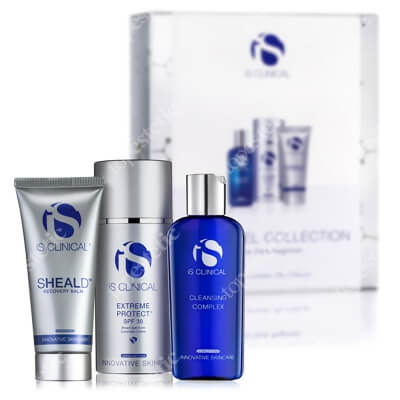 iS Clinical Post-Peel Collection Home Regimen ZESTAW Żel oczyszczający 60 ml + Krem 60 g + Krem odbudowujący, nawilżający, z ochroną UVA/UVB 100 g