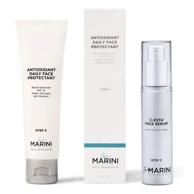 Jan Marini C-ESTA Face Serum + Antioxidant Daily Face Protectant SPF 30 ZESTAW Serum do twarzy z witaminą C i DMAE 30 ml + Antyoksydacyjny krem ochronny 57 g