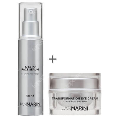 Jan Marini Pielęgnacja Przeciwstarzeniowa Dla Każdego Typu Skóry ZESTAW Serum do twarzy z witaminą C i DMAE 30 ml + Regenerujący krem pod oczy 14 g