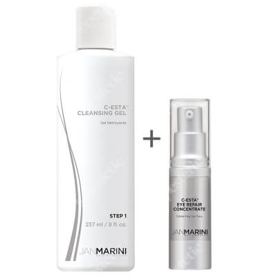 Jan Marini C ESTA Set ZESTAW Naprawczy koncentrat pod oczy 14 g + Żel do mycia twarzy z witaminą C i DMAE 237 ml