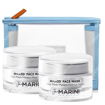 Jan Marini Hyla3D Face Cream + Hyla 3D Face Mask ZESTAW Nawilżający krem do twarzy z kwasem hialuronowym 28 g + Głęboko nawilżająca maska do twarzy 30 ml + Kosmetyczka Topestetic 1 szt