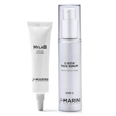 Jan Marini Hyla3D® HA Lip Complex + C-ESTA® Face Serum ZESTAW Preparat regenerujący do ust 14 g + Serum do twarzy z witaminą C i DMAE 30 ml