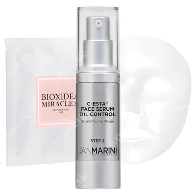 Jan Marini Lifting i Rozświetlenie Dla Skóry Tłustej ZESTAW Serum z witaminą C i DMAE dla skóry tłustej 30 ml + Maska na twarz nawilżająco - liftingująca 1 szt