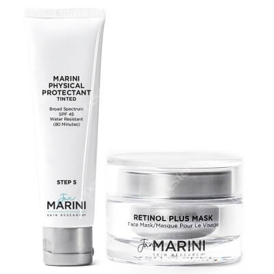 Jan Marini Retinol Plus Mask + Marini Physical Protectant Tinted SPF 45 ZESTAW Maska z retinolem 34,5 g + Krem ochronny koloryzujący SPF 45, 57 g