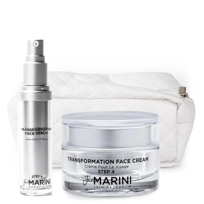 Jan Marini Transformation Face Serum + Transformation Face Cream + Kosmetyczka Jan Marini ZESTAW Nawilżające serum do twarzy 30 ml + Nawilżający krem do twarzy 28 g + Biała 1 szt