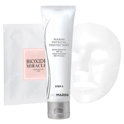 Jan Marini Zestaw Ochronno - Antyoksydacyjny Z Kolorem ZESTAW Krem ochronny koloryzujący SPF 45, 57 g + Maska na twarz nawilżająco - liftingująca 1 szt