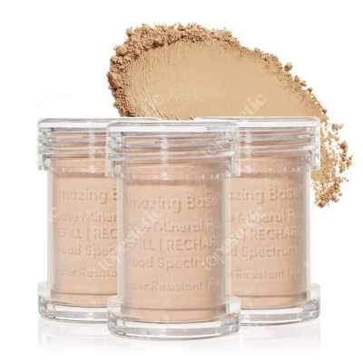Jane Iredale Amazing Base Refillable Brush SPF 20 Refill Sypki puder mineralny (kolor Satin), wkład 3 x 2,5 g