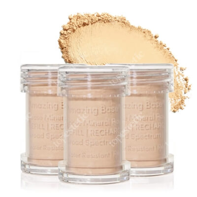 Jane Iredale Amazing Base Refillable Brush SPF 20 Refill Sypki puder mineralny (kolor Warm Silk), wkład 3 x 2,5 g