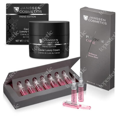 Janssen Cosmetics Brilliance Set ZESTAW Aktywator młodości i blasku 7x2 ml + Luksusowy krem regenerujący z kawiorem 50 ml