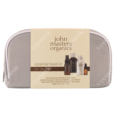 John Masters Organics Essential Travel Kit - For Dry Hair Zestaw do włosów suchych 60 ml, 60 ml, 30 ml, 3 ml