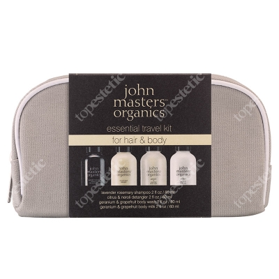 John Masters Organics Essential Travel Kit - For Hair & Body Zestaw do włosów i ciała 60 ml, 60 ml, 60 ml, 60 ml