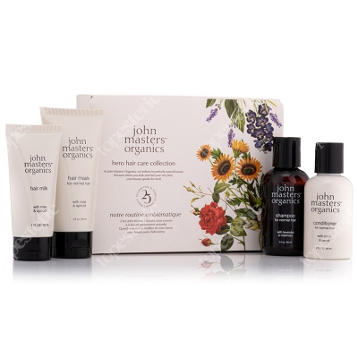 John Masters Organics Hero Hair Care Collection 2019 ZESTAW Szampon 60 ml + Odżywka 60 ml + Maska 60 ml + Mleczko 30 ml