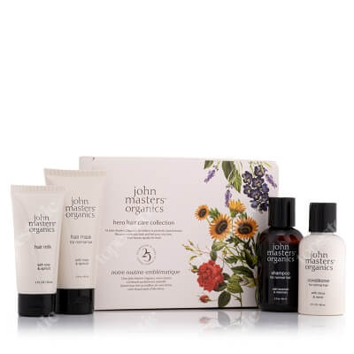 John Masters Organics Hero Hair Collection ZESTAW Sszampon do włosów normalnych 60 ml + Odżywka do włosów normalnych 60 ml + Maska 60 ml + Mleczko 30 ml