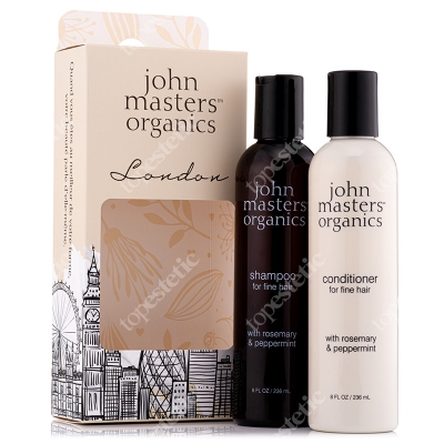John Masters Organics London SET For Fine Hair - Peppermint & Rosemary 2019 ZESTAW Rozmaryn i mięta : Odżywka 236 ml + Szampon 236 ml